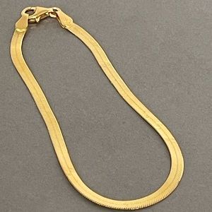 18k Gold Plated Sterling Silver Herringbone Bracelet